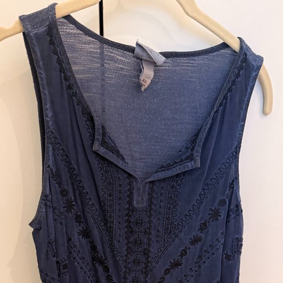 Knox Rose Navy Blue Aztec/Inca/Boho Sleeveless Tunic Women's Top XS - Picture 1 of 10